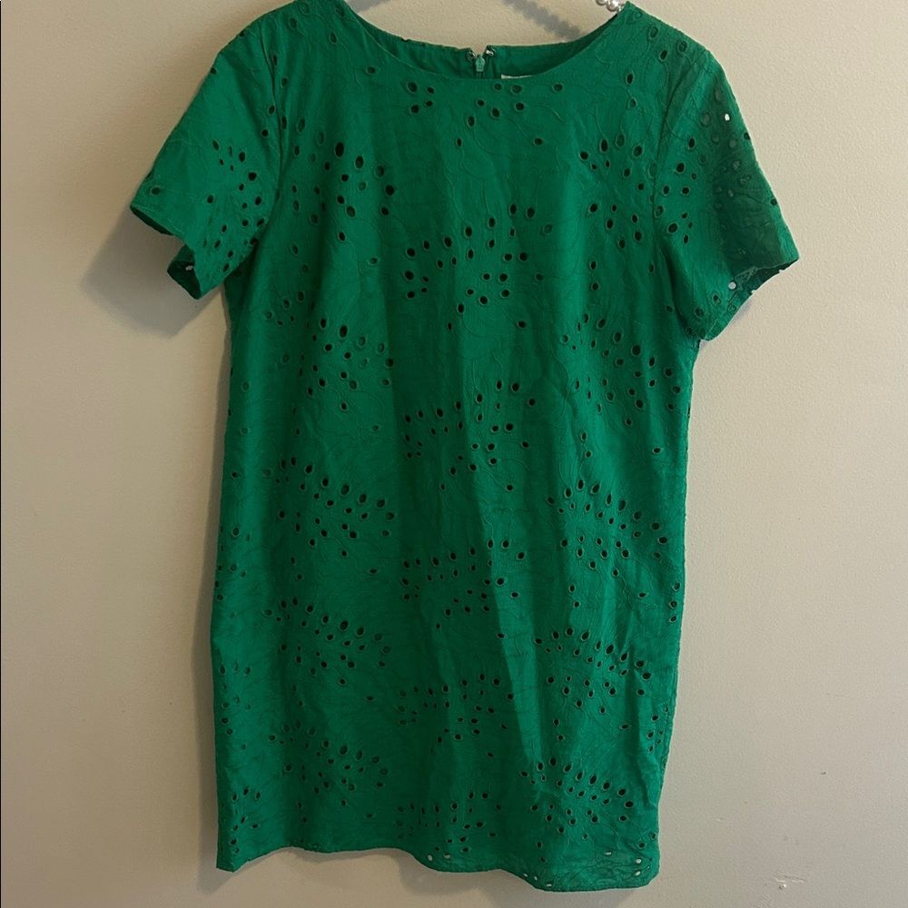 Preston & York Green Eyelet Lace Cotton Dress Size 8